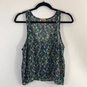 Show Me Your Mumu sheer floral tank  size small